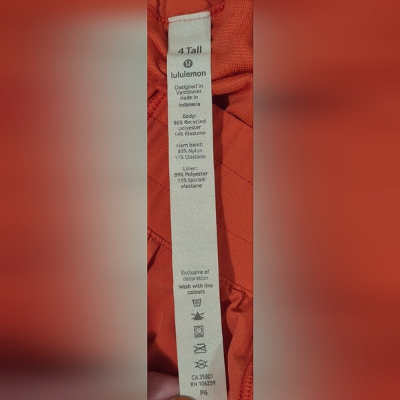 Lululemon Hotty Hot Short II *Long 4 "Hot Sunset - Picture 6 of 8